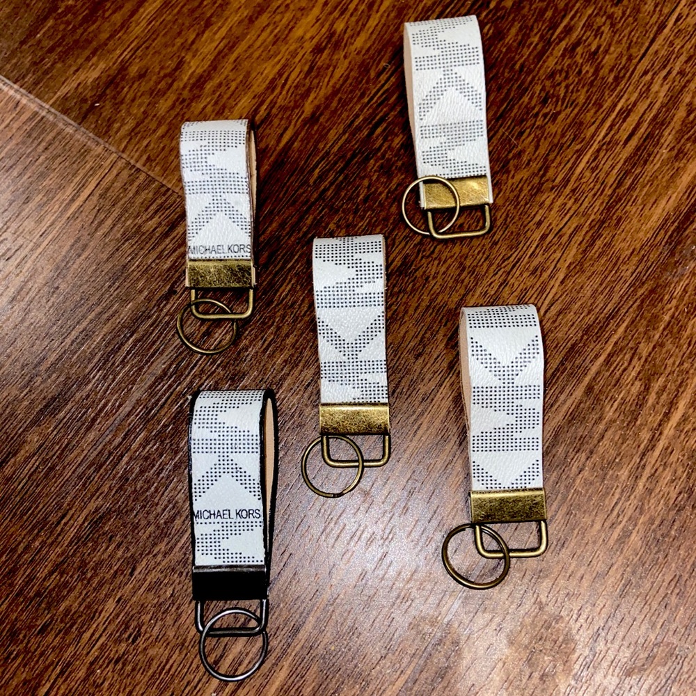 Upcycled authentic Michael Kors leather keychains